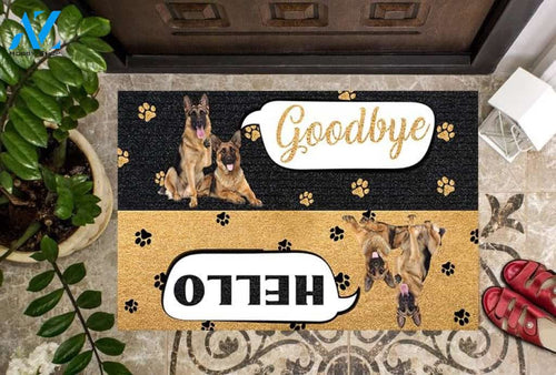 German Shepherds Say Hello Goodbye Doormat
