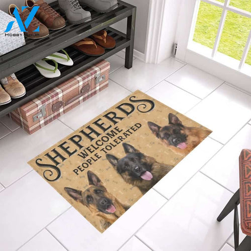 German Shepherds Welcome People Tolerated Doormat - Welcome Mat - Home Decor