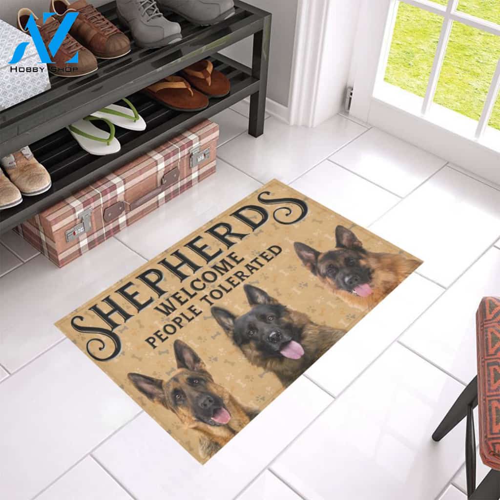 German Shepherds Welcome People Tolerated Doormat | Welcome Mat | House Warming Gift