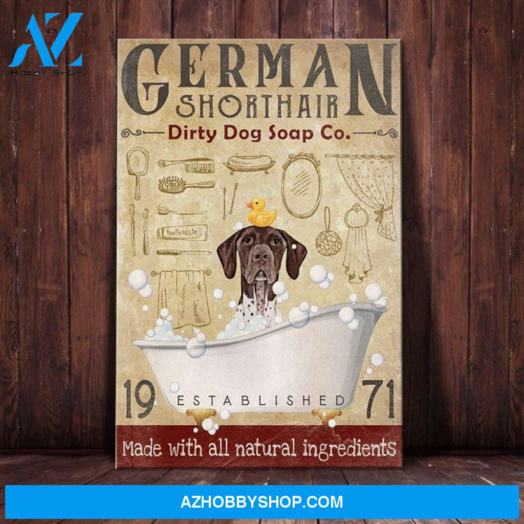 German Shorthaired Pointer Dog Bath Soap Company Canvas Wall Art, Wall Decor Visual Art