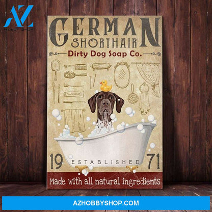 German Shorthaired Pointer Dog Bath Soap Company Canvas Wall Art, Wall Decor Visual Art