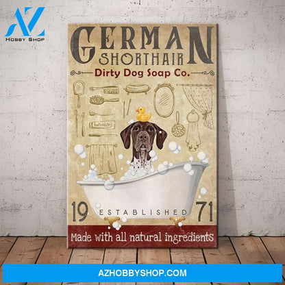 German Shorthaired Pointer Dog Bath Soap Company Canvas Wall Art, Wall Decor Visual Art