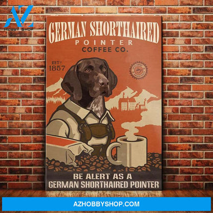German Shorthaired Pointer Dog Coffee Company Canvas Wall Art, Wall Decor Visual Art