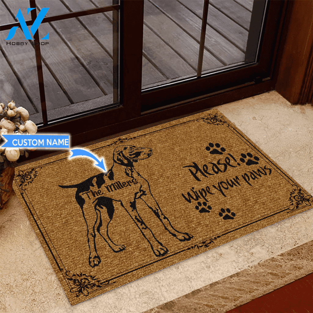 German Shorthaired Pointers Please Wipe your paws Custom Doormat | Welcome Mat | House Warming Gift