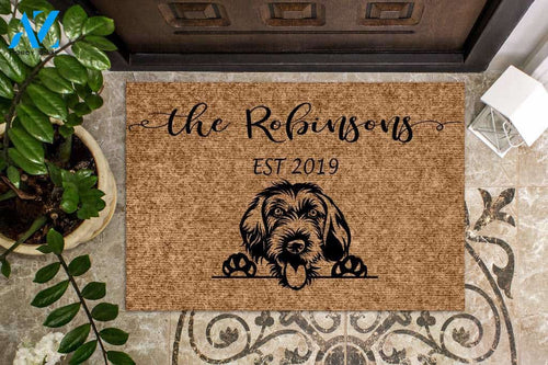 German Wirehaired Pointer Dog Funny Dog Custom Name & Year Doormat