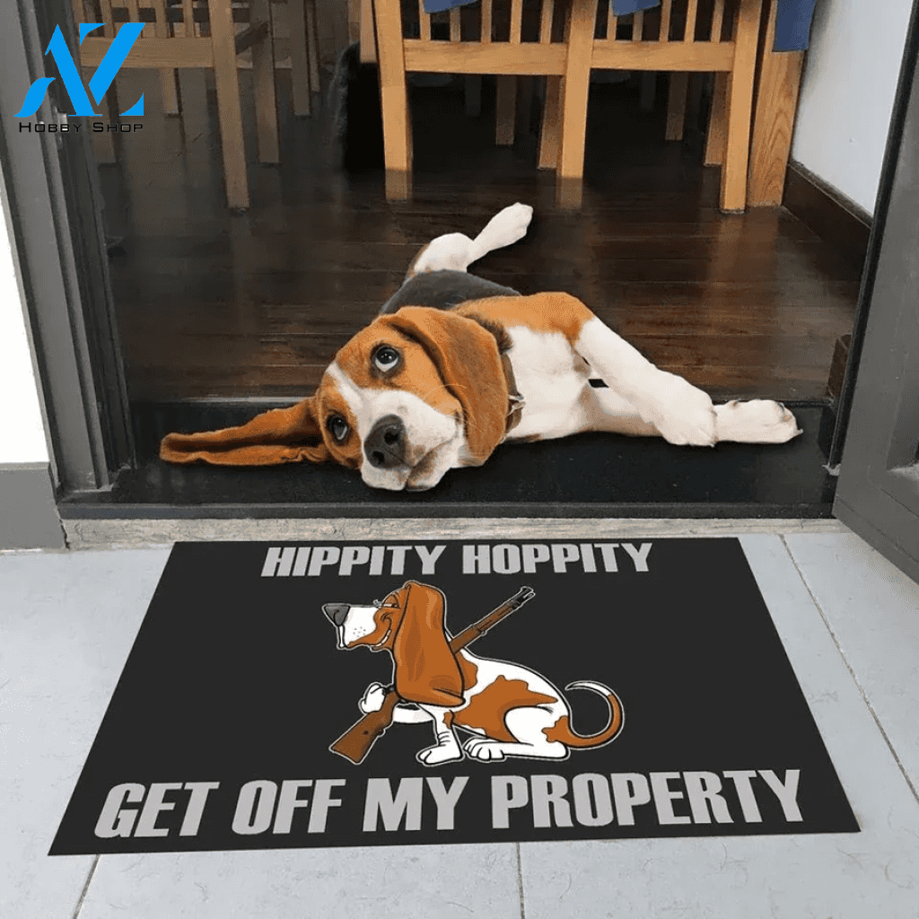Get Off My Property Basset Hound Doormat
