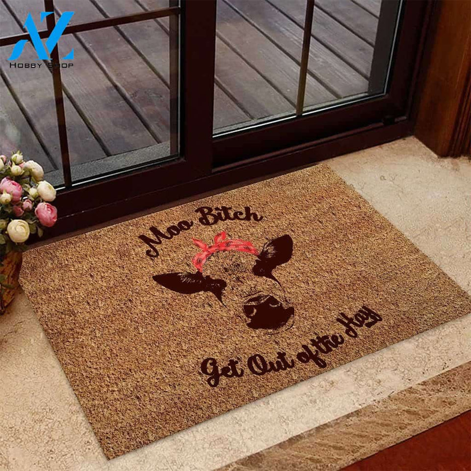 Get out of the hay Cow Doormat | Welcome Mat | House Warming Gift