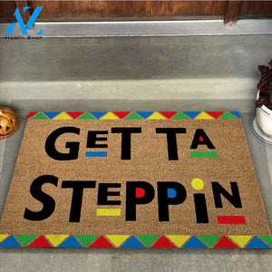 Get Ta Steppin - African American Coir Pattern Print Doormat