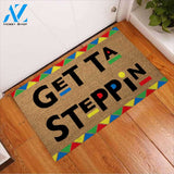Get Ta Steppin - African American Coir Pattern Print Doormat