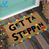 Get Ta Steppin - African American Coir Pattern Print Doormat