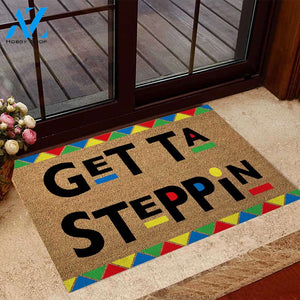 Get Ta Steppin - African American Coir Pattern Print Doormat