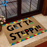 Get Ta Steppin - African American Coir Pattern Print Doormat