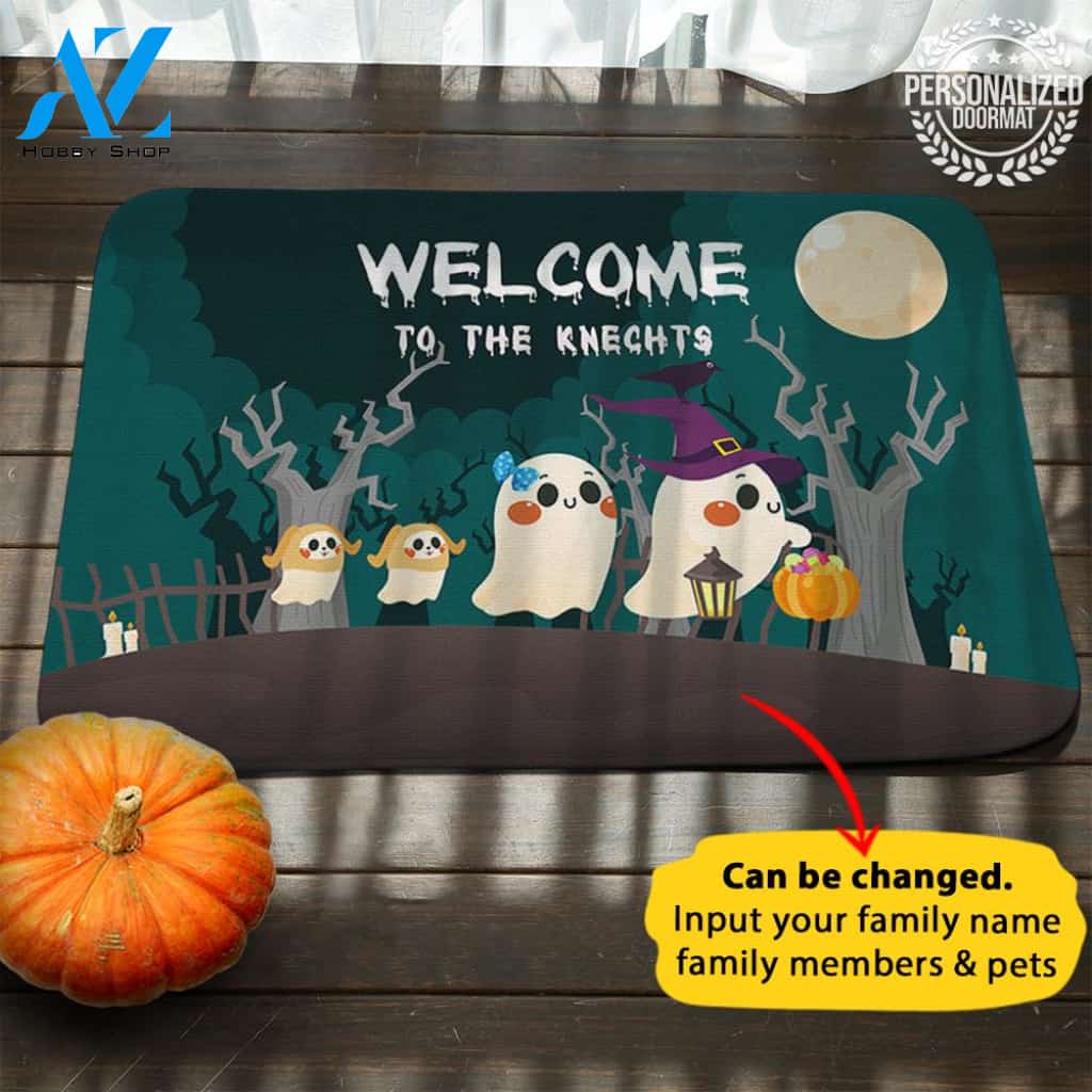 Ghost Family Halloween Personalized Doormat