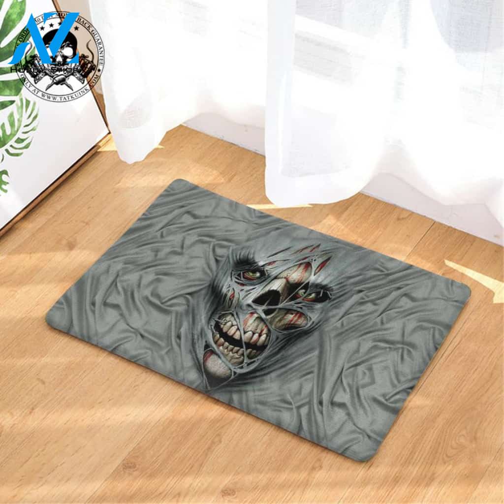 Ghost Inside Skull Doormat