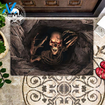 Ghost Inside Skull Doormat
