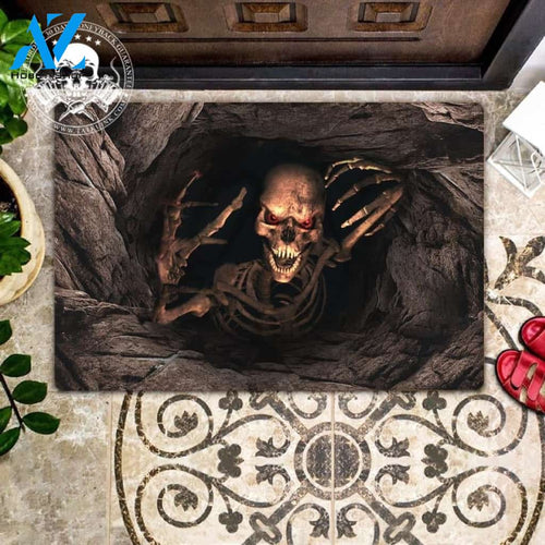 Ghost Inside Skull Doormat