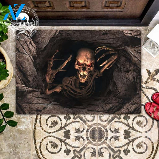 Ghost Inside Skull Doormat