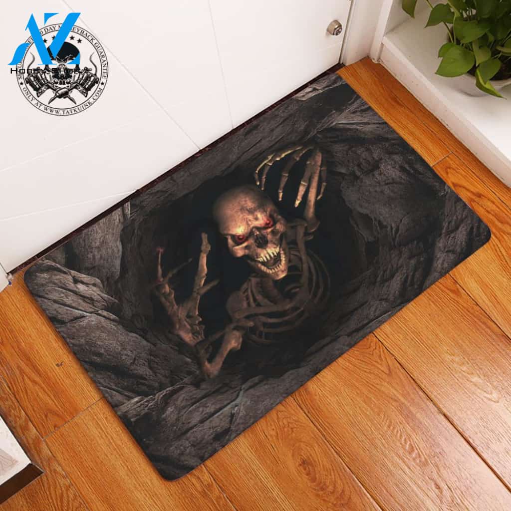 Ghost Inside Skull Doormat