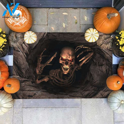 Ghost Inside Skull Doormat