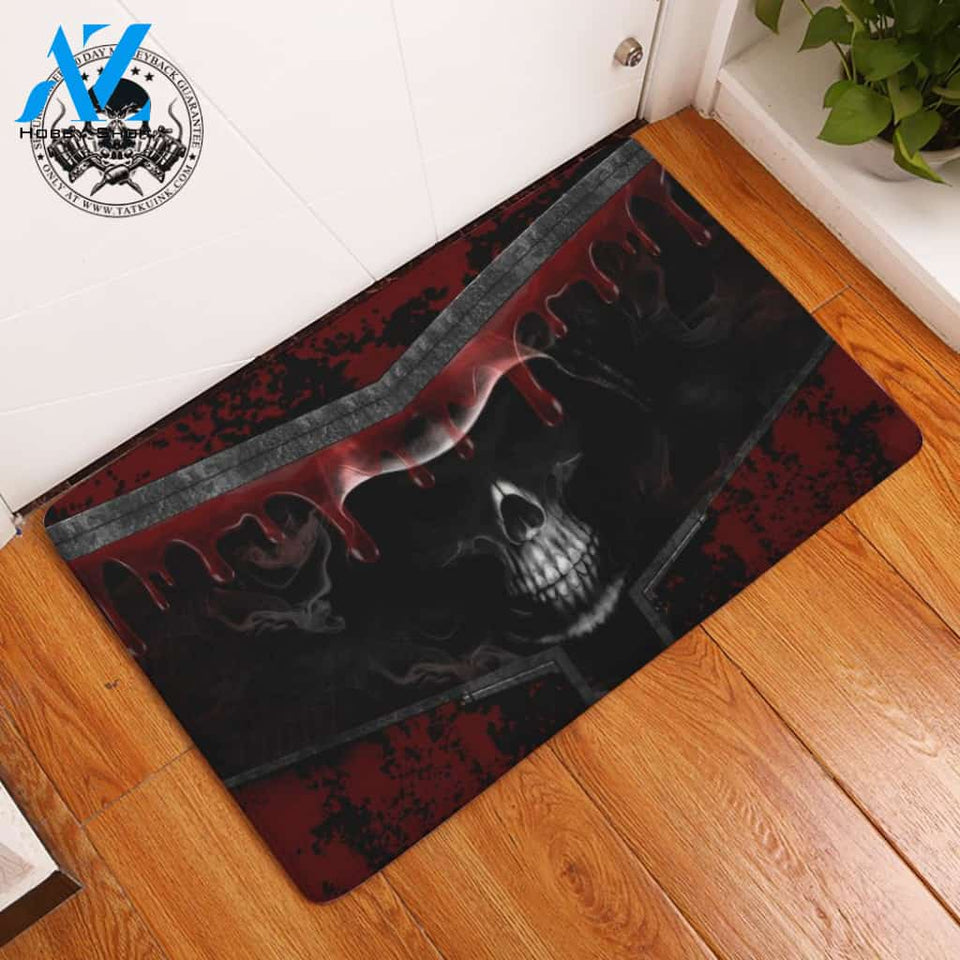 Ghost Inside Skull Doormat