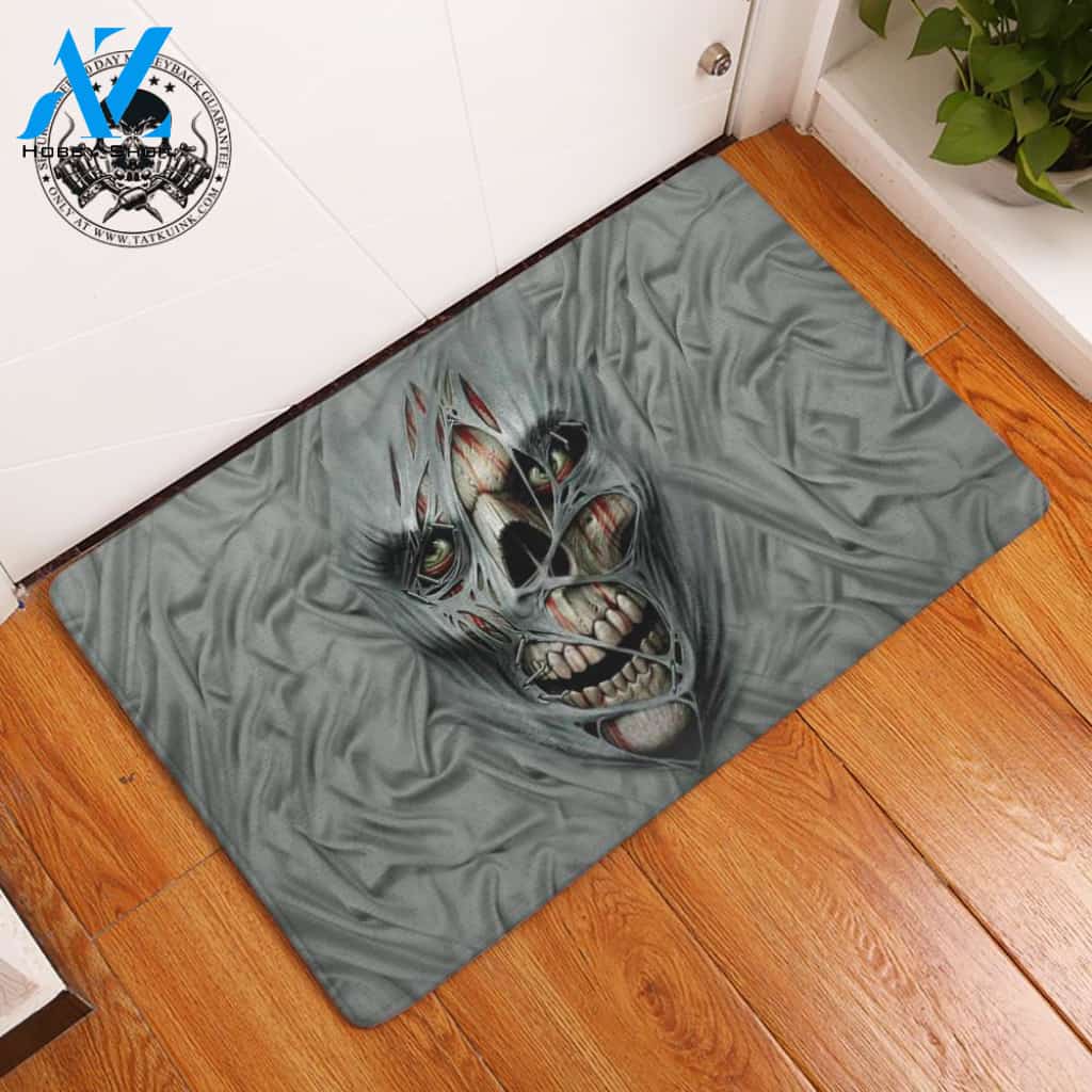 Ghost Inside Skull Doormat