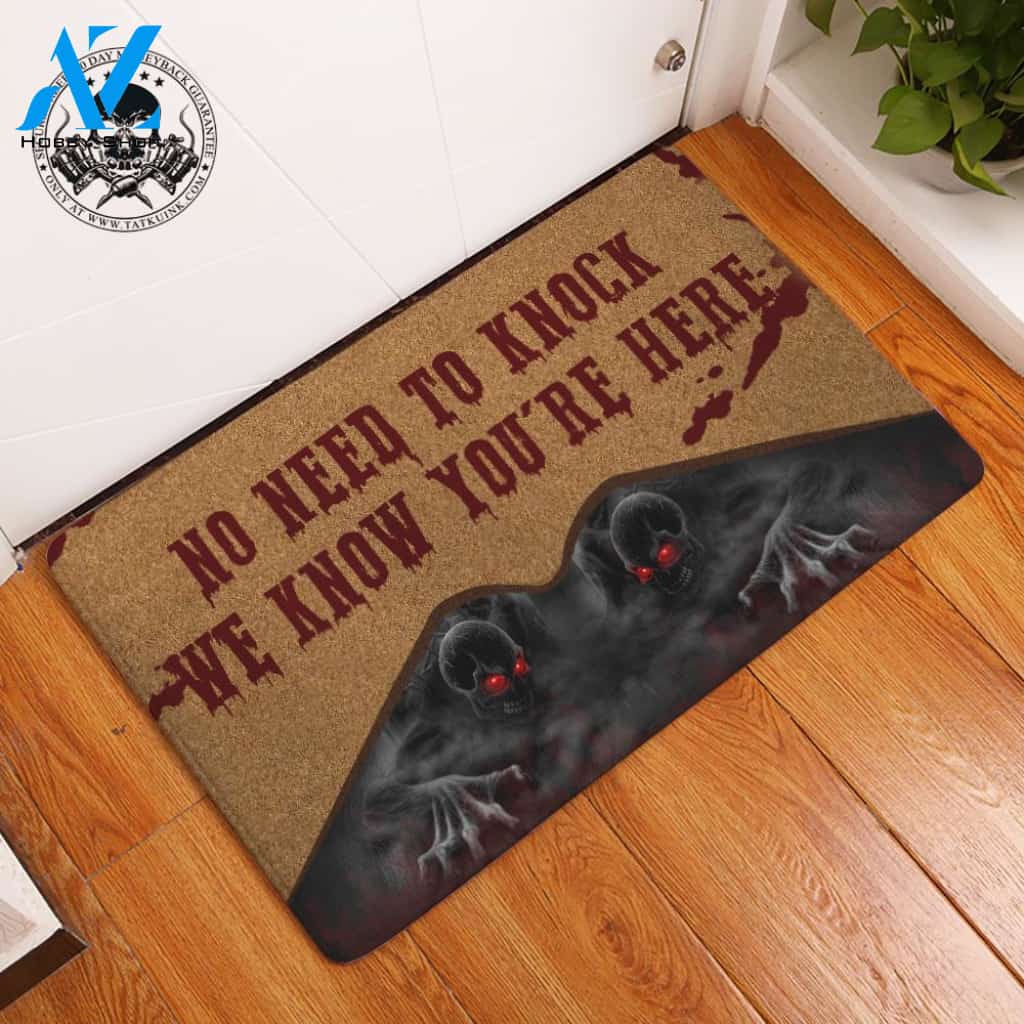 Ghost No Need To Knock Skull Doormat