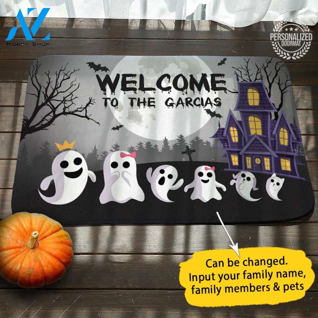 Ghost Welcome Personalized Doormat