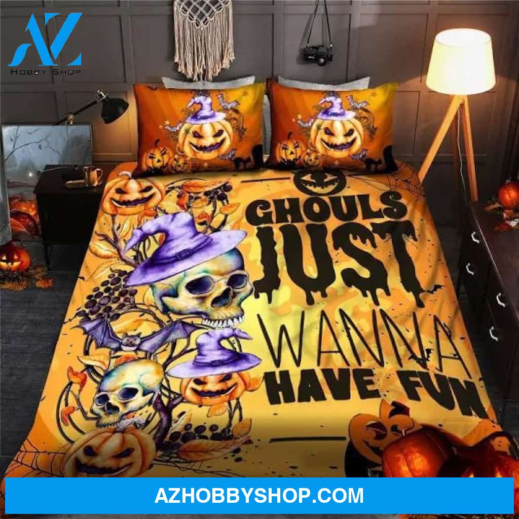 Ghouls Just Wanna Have Fun Halloween Fleece Blanket Funny Halloween Gift, Halloween Decor