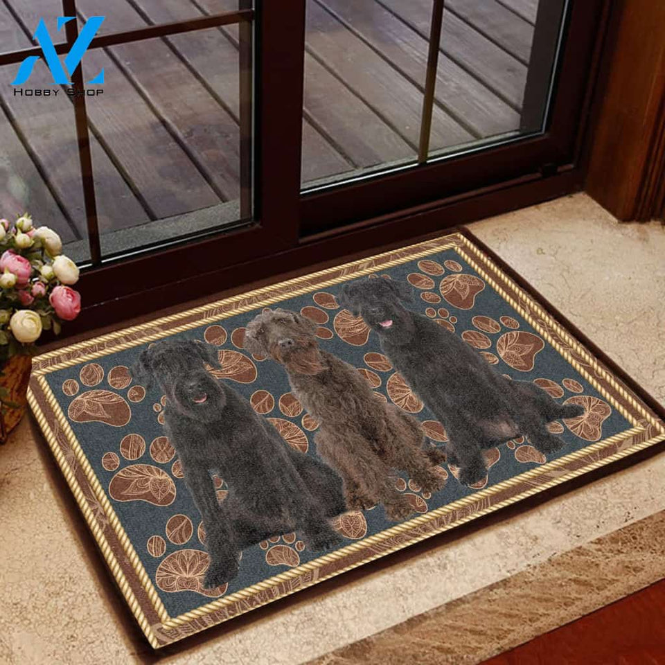 Giant Schnauzer Flower Paw - Dog Doormat Welcome Mat House Warming Gift Home Decor Gift for Dog Lovers Funny Doormat Gift Idea
