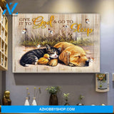 Personalized Canvas Gift_ Cute Sleeping Animals Canvas Give It To God And Go To Sleepchristmas Gift Idea Canvas Wall Art