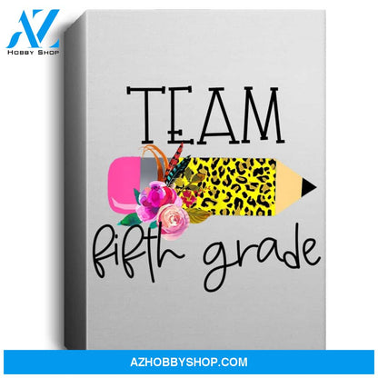 Gift For 5Th Grade Teacher Team Fifth Grade Leopard Pencil Portrait Canvas