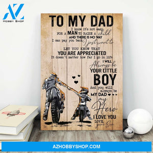 Gift For Biker Dad From Son You Are Appreciated Motorcycle Canvas