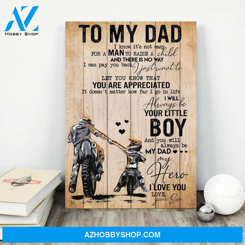 Gift For Biker Dad From Son You Are Appreciated Motorcycle Canvas