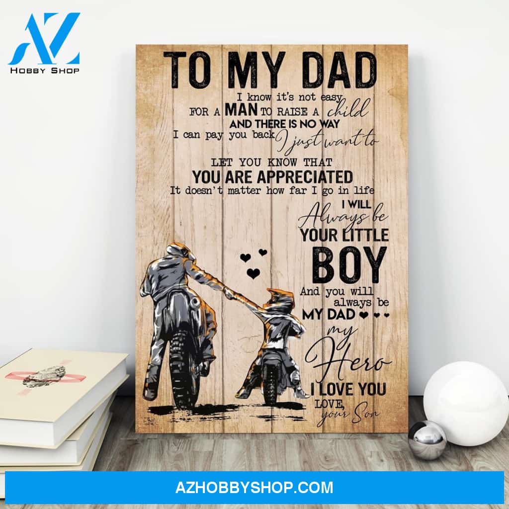 Gift For Biker Dad From Son You Are Appreciated Motorcycle Canvas