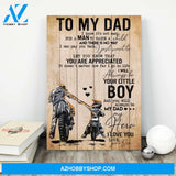 Gift For Biker Dad From Son You Are Appreciated Motorcycle Canvas