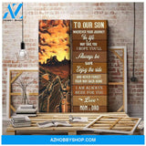 Gift For Biker Son From Mom & Dad Never Forget Your Way Back Home Motorbike Canvas