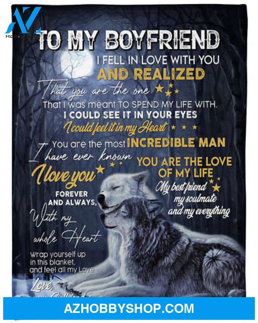 Gift For Boyfriend, Wolf To My Boyfriend I Fell In Love With You - Love, Your Girlfriend