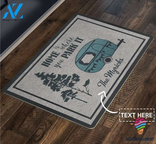 Gift For Camper Home Is Where Custom Happy Camper Doormat LH Gift For Camping Lover Camping Doormat Gift For Family Memorial Keepsakes
