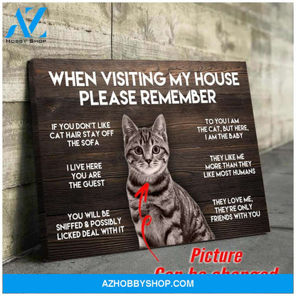 Gift for cat lover - Custom cat photo - Personalized Canvas Canvas