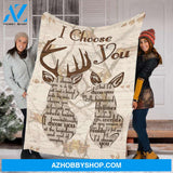 Gift For Couple Blanket, Deer Couple I Choose You
