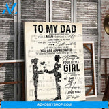 Gift for Dad from daughter Dad and daughter gift Sheet Music Canvas