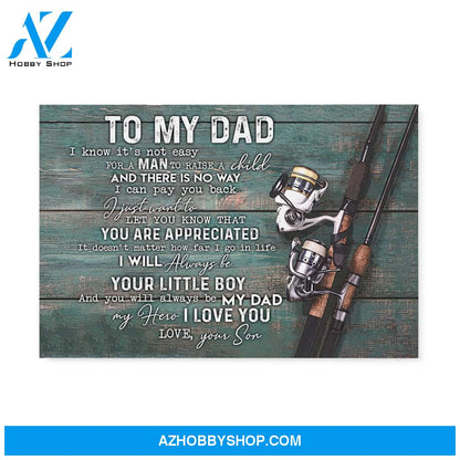 Gift For Dad From Son You Are Appreciated Fishing Canvas