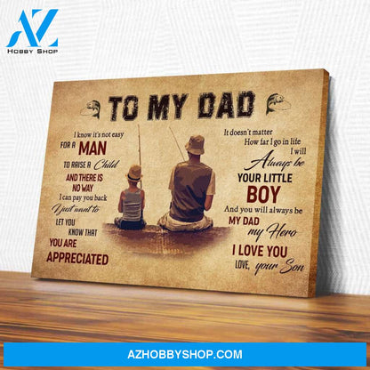 Gift For Dad You Are Appreciated Fishing Horizontal Canvas