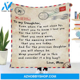 Gift For Daughter Blanket, Air Mail Par Avion To My Daughter Even When I'm Not Close By I Want You To Know I Love You Love Mom Fleece Blanket