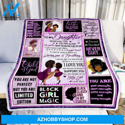 Gift for Daughter Blanket, Mom To Daughter Black Women