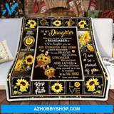 Gift For Daughter Blanket, Mom To My Daughter Sunflower Turtle When You Feel Overwhelmed