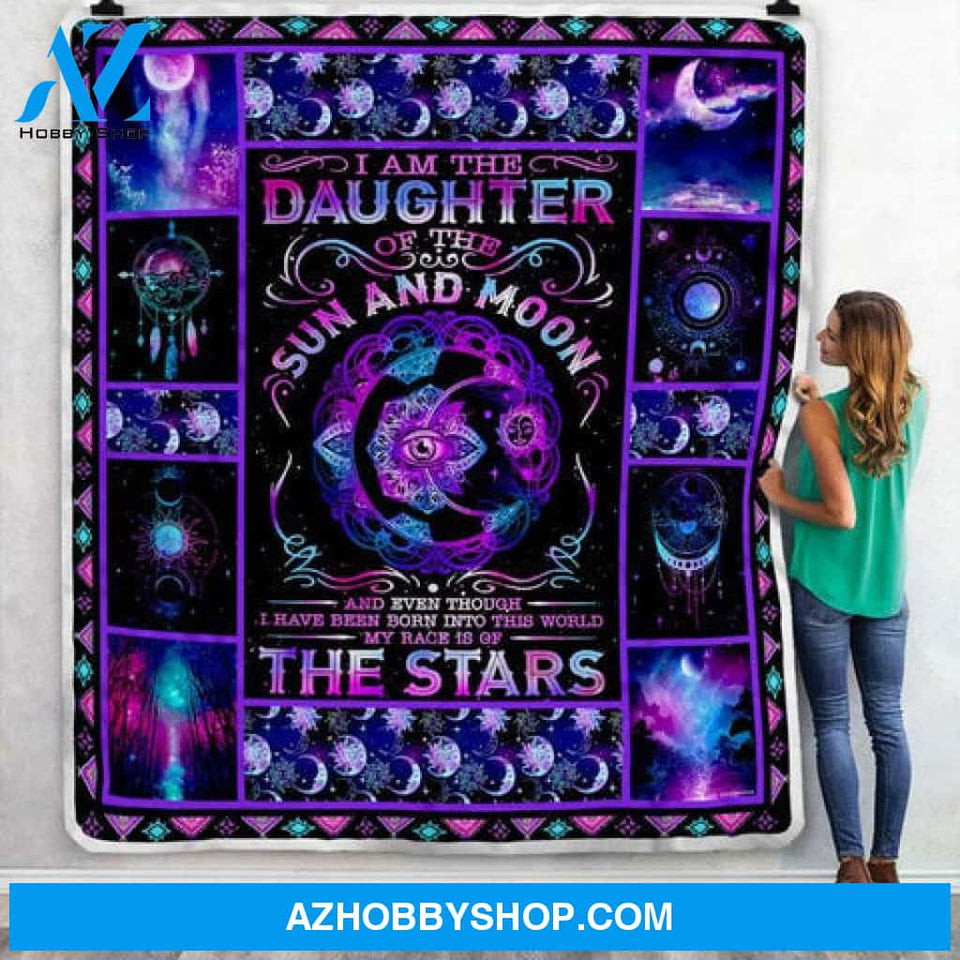 Gift For Daughter Blanket, Daughter Of The Sun And Moon Fleece Blanket