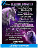Gift For Daughter Blanket, To My Beautiful Daughter Believe In Yourself And Remember To Be Awesome