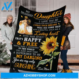 Gift For Daughter Blanket, To My Dearest Daughter Sunflower I Love You So Y Thank God Each Day For You - Love From Mom