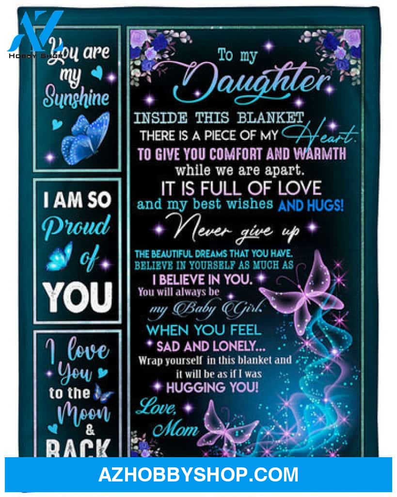 Gift For Daughter Blanket, To My Daughter I Love You To The Moom And Back Fleece Blanket